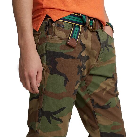 NWT Polo Ralph Lauren Men's Varick Slim Straight Pony Camo Jeans Crowell 32, 34 - Picture 3 of 11